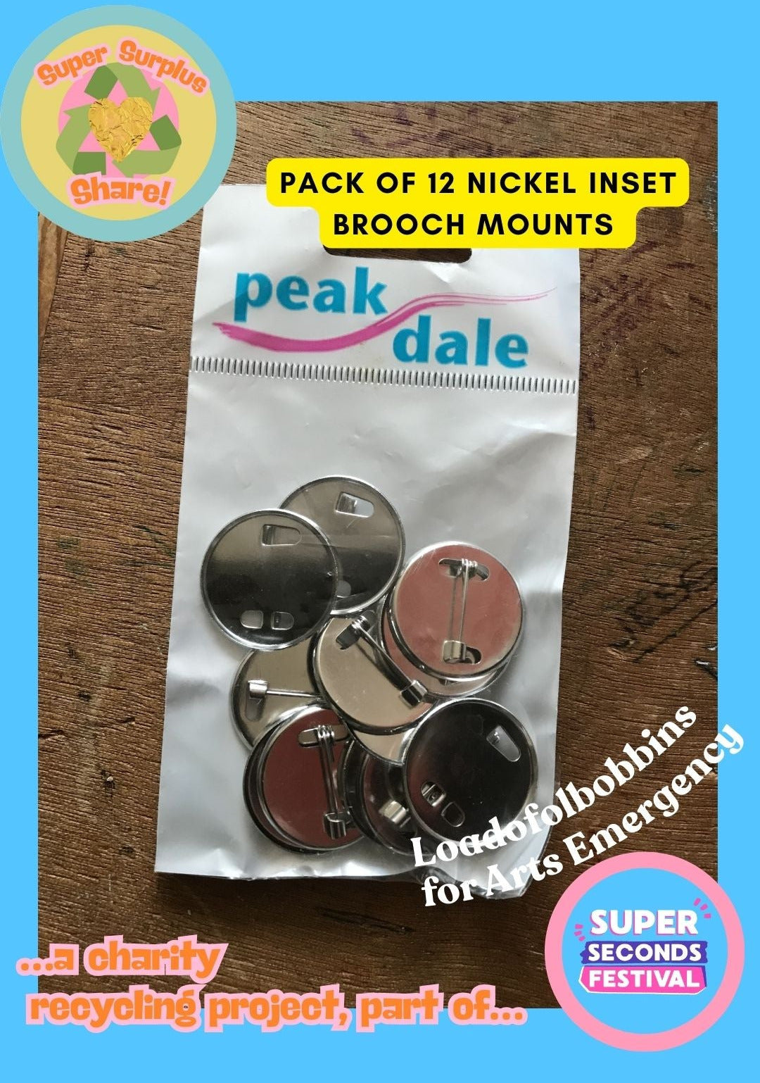 DESTASH - Nickel Inset Brooch Mounts