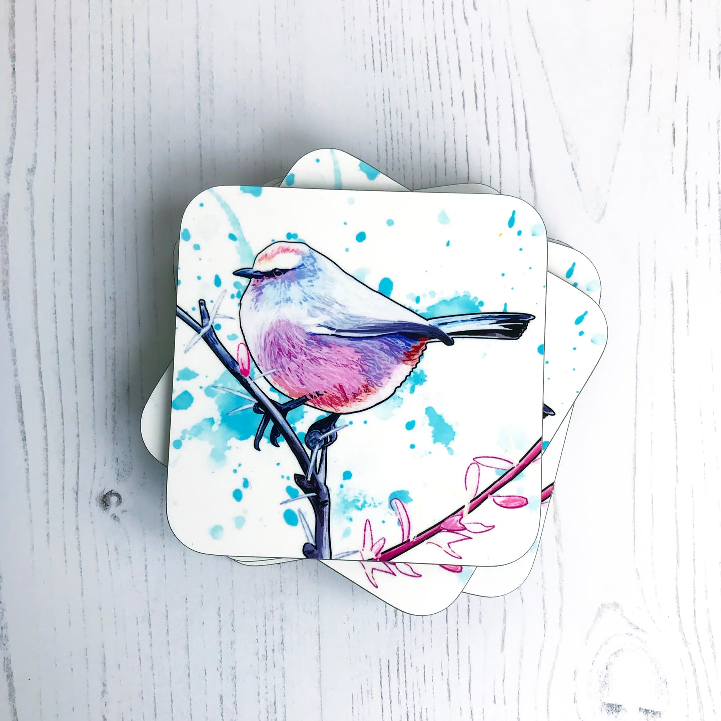White-browed Tit Warbler Drinks Coaster
