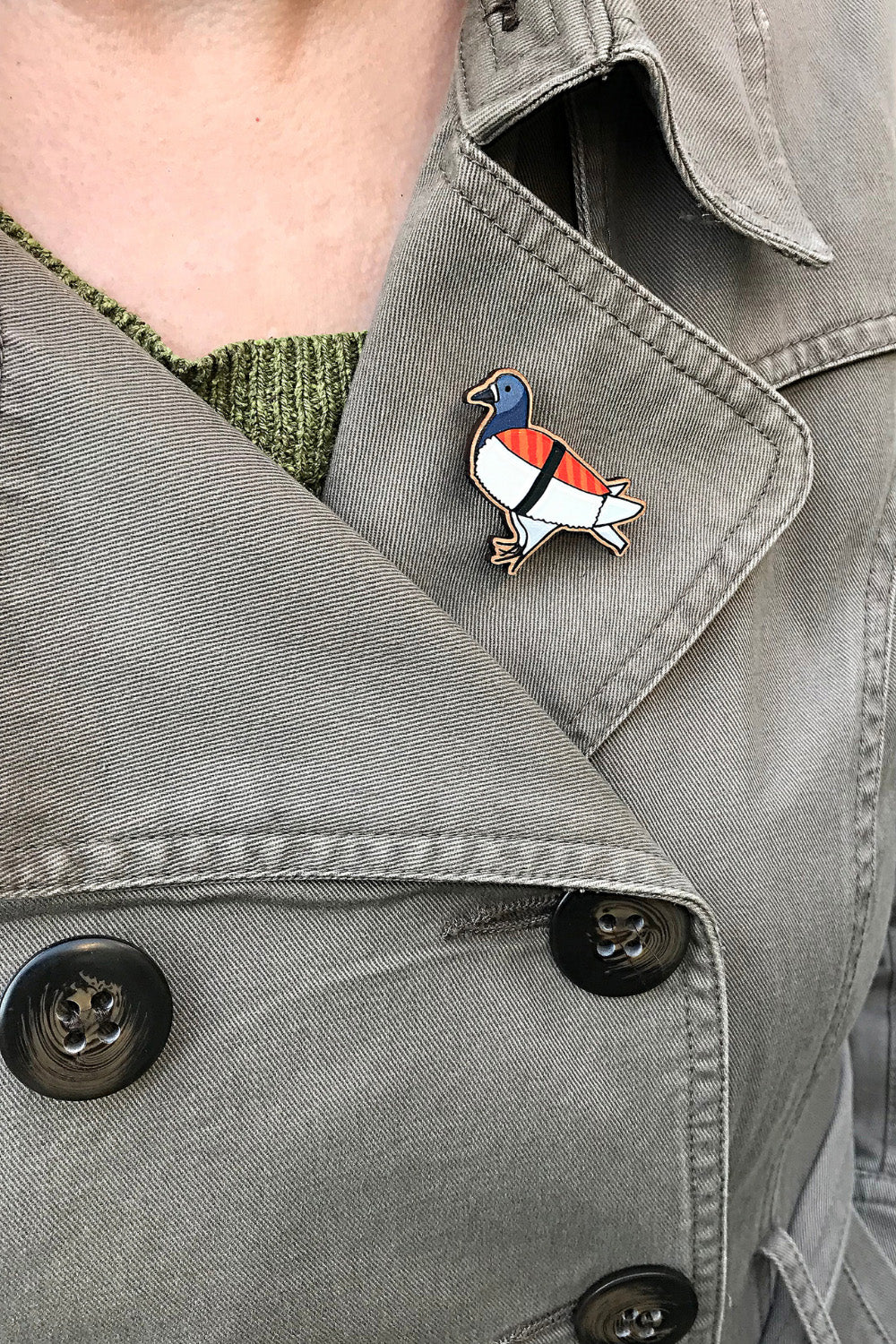 Sushi Pigeon Pin