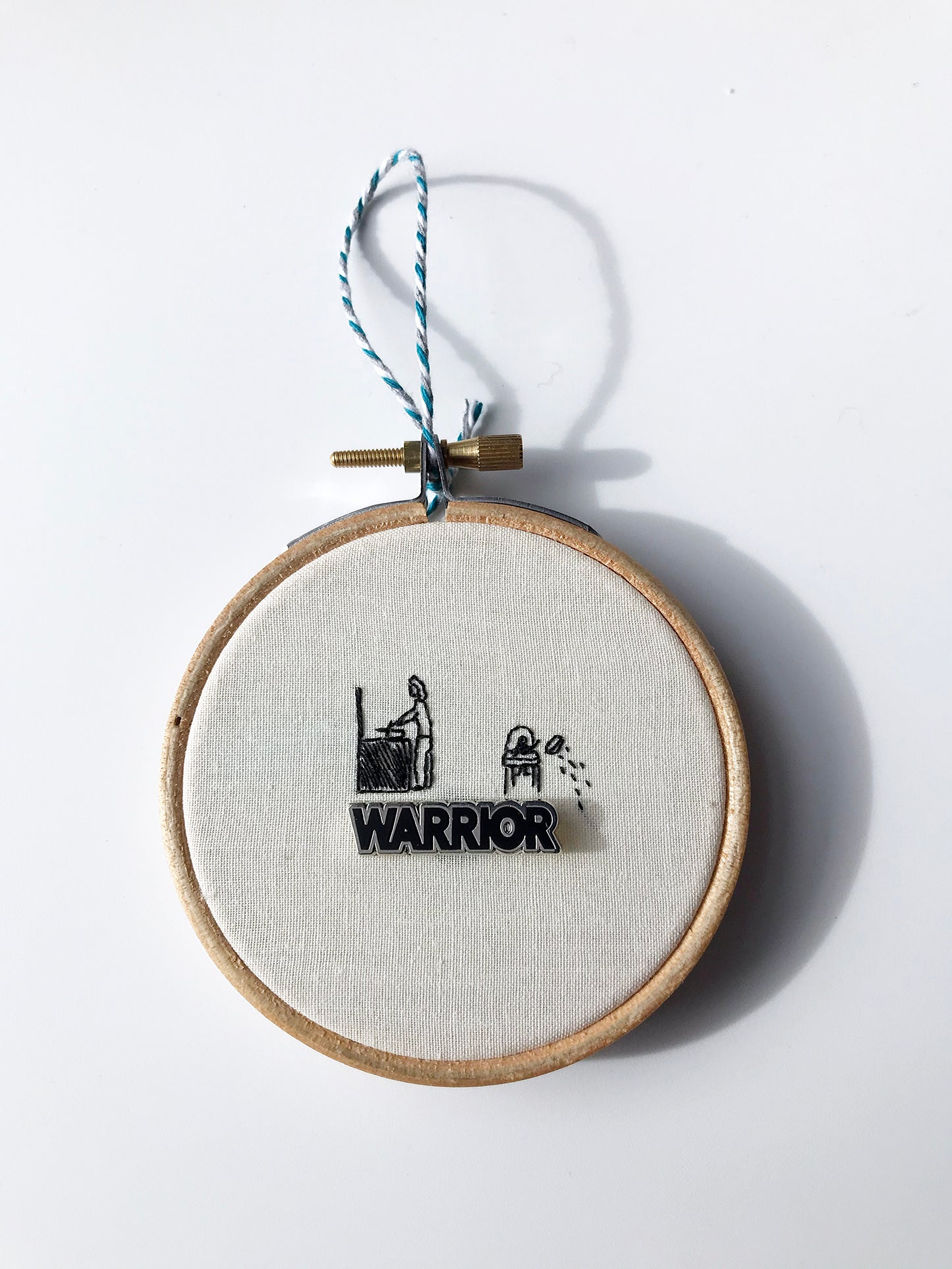 Single Mum Warrior Enamel Pin Hoop Art