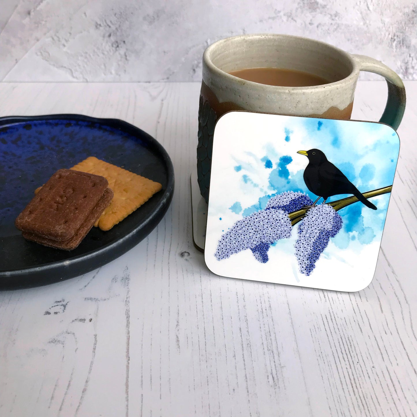 Blackbird and Lilac Drinks Coaster