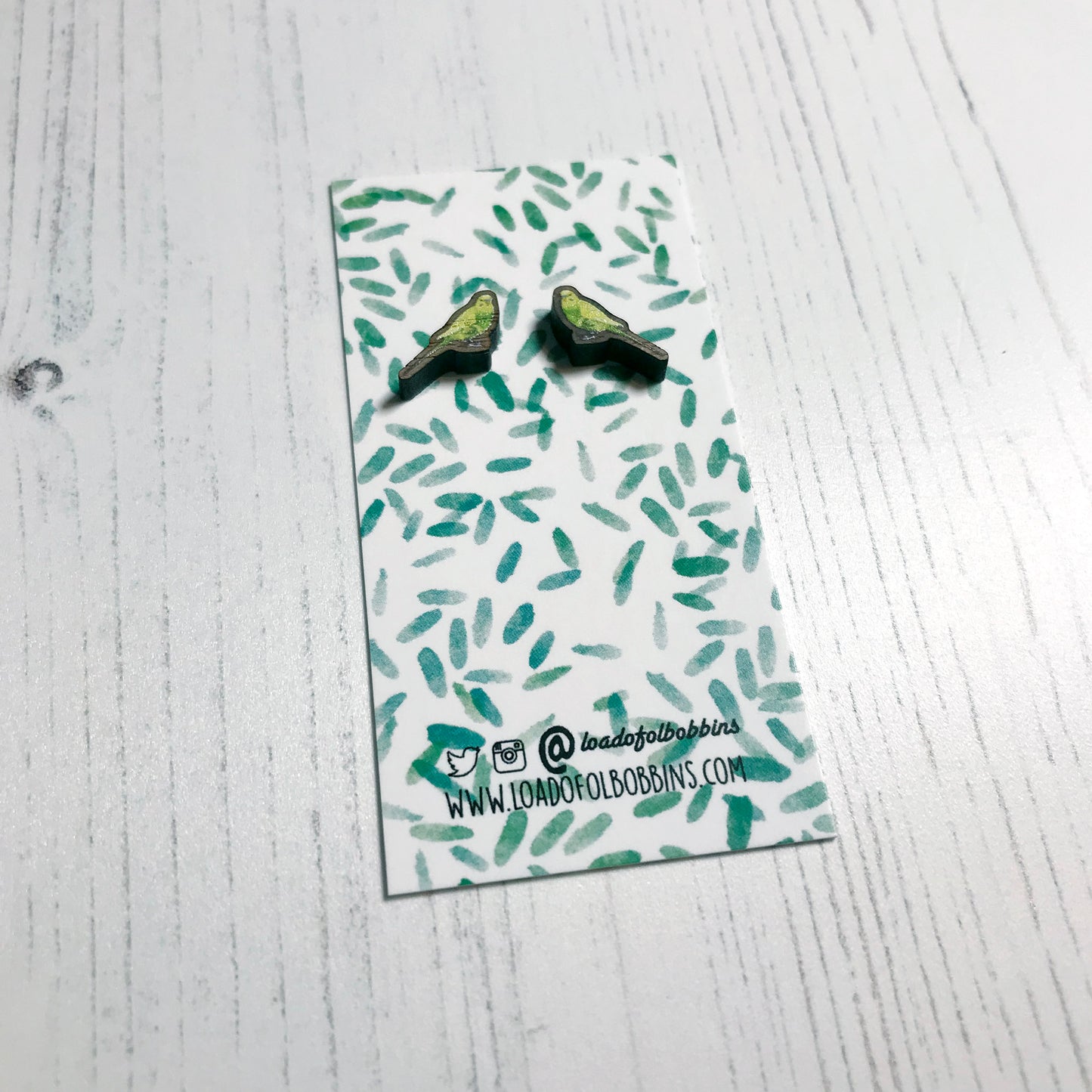 SECOND Budgie Stud Earrings | Eco-friendly | Bird Jewellery